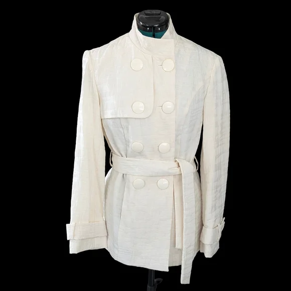 mac & jac Off-White Double-Breasted Trench Coat - Picture 1 of 8